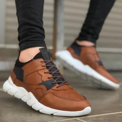 BA0039 Laced In Non-Genuine Leather Casual Base Tan Sneakers Casual Men Shoes Turkey Production Fast Shipping Quality Product