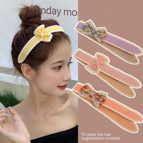 1/2/3pcs Magic Sticky Girls Headband Sweet Bows Hairbands for Kids Plaid Wash Face Head Hoop Child Women Hair Accessories