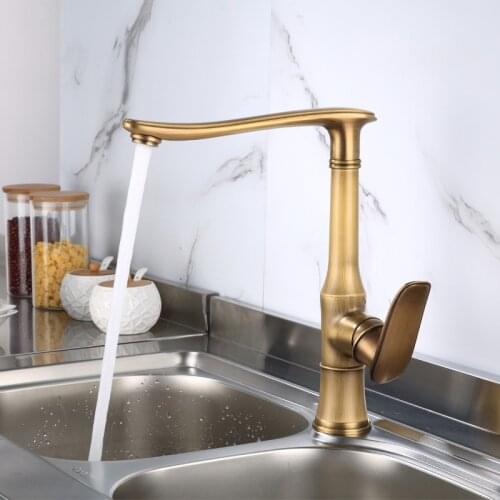 Kitchen Faucet All Copper Dish Basin Can Rotate Hot and Cold Water Faucet Sink Sink Kitchen Faucet