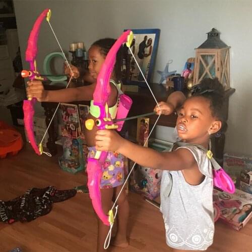 Light Up Archery Bow and Arrow Toy Set for Boys Girls With 3 Suction Cup Arrows, Target, and Quiver