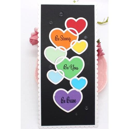 KSCRAFT Nested Heart Slimline Background Metal Cutting Dies Stencils for DIY Scrapbooking Decorative Embossing DIY Paper Cards