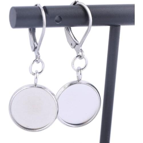 20pcs 12mm cabochon earring blanks diy lever back earring hooks clasps for jewelry making supplies