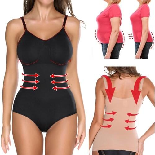 Women Conpression Shapewear Tops Tummy Control Tank Tops Shapewear Shaping Camisole Body Shaper Slimming Vest Waist Trainer