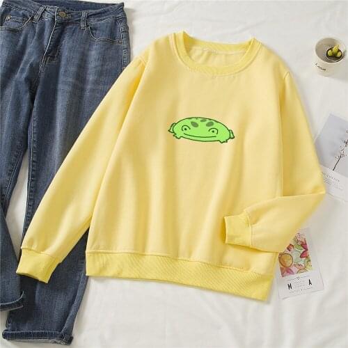 Women Hoodies Funny Frog Cotton Sweatshirt Sweat Cartoon Hooded Jacket Women Tops Winter Autumn Thick Loose Harajuku Hoodie