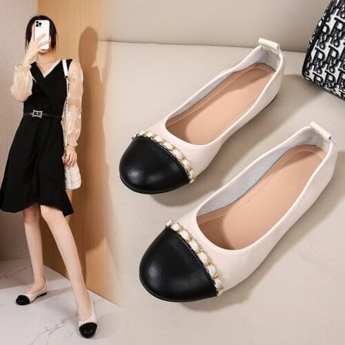 Spring Autumn Flats Ballerina Shoes Women Fashion Brand Round Toe Flat Ballet Shoes Female Casual Slip On Loafer Zapatos Mujer