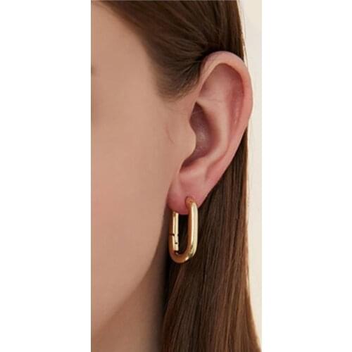 Golden Round 0-shaped Glamorous Female Hypoallergenic Earrings Fashion Jewelry Retro Simple Holiday Party Jewelry Gift