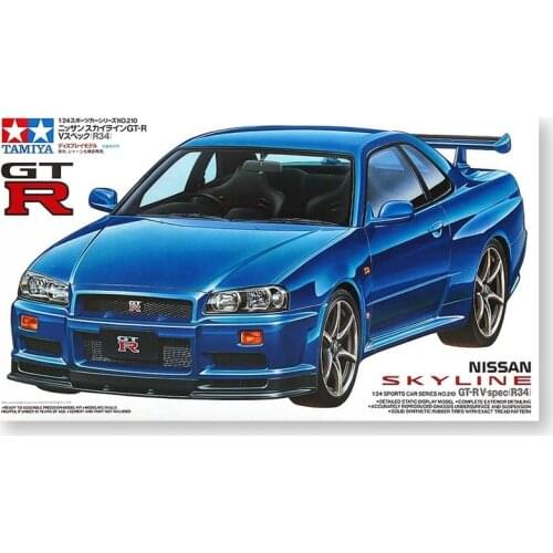 1/24 Tamiya plastic assembling car model toy Nissan GT-R R34 sports car DIY assembling kit #24210
