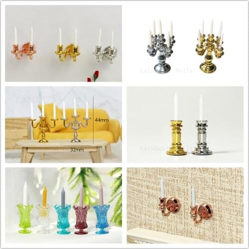 1pcs Dollhouse Fashion Mini Candle Lamp for Doll House Lamps Decor Accessories Dollhouse Furniture Toys