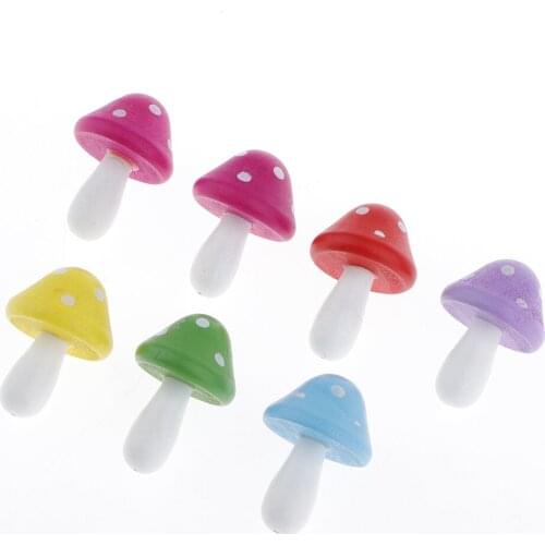 10x Wholesale Wooden Mushrooms Garden Decorative Miniature Figurines Kids Crafts