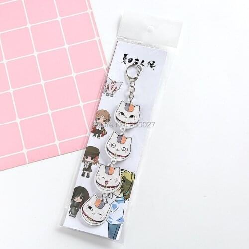 10 pcs/lot Anime Natsume Yuujinchou Acrylic Keychains keyrings Madara Key chain Bag accessories pendant Key Ring