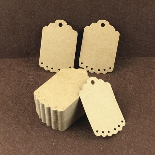 200pcs 7*4.5cm porous type kraft paper hang tag for wedding decorate/price tag/diy design mini tag