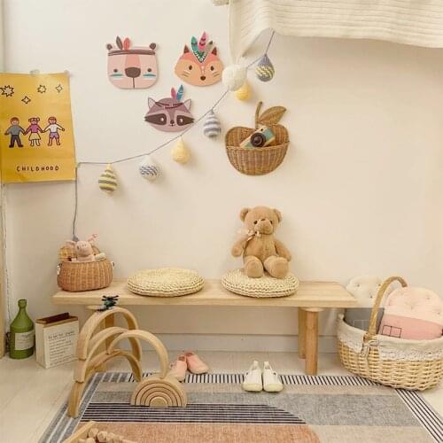 Nordic Style Cartoon 3D Wall Sticker for Boys Bedroom Decorations Fox Bear Owl Animal Head Wall Decal Kids Room Nursery Décor