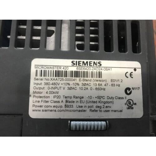 6SE6420-2AD24-0BA1 4KW 380V Used One , inverter Good Working Free Shipping