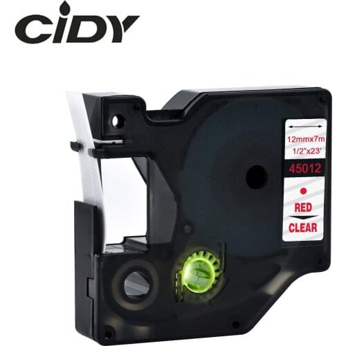 Cidy 45012 Compatible Dymo D1 manager 12mm red on clear label tape for Dymo Label Printer DYMO LM160 LM280 dymo PNP