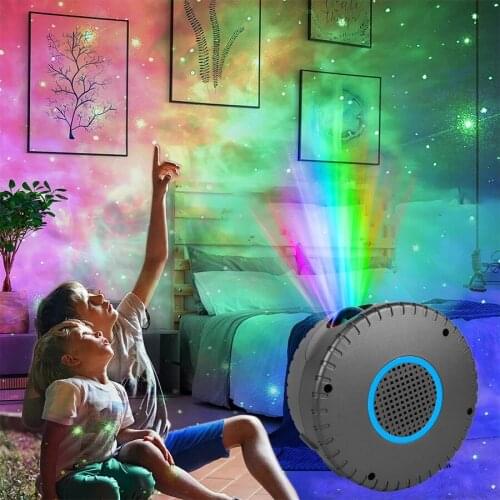 Galaxy Starry Sky LED Projector Lamp Colorful Remote Control Room Decor Atmosphere Wedding Rotating Water Waving Night Lights