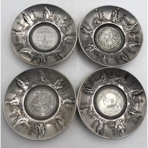 China White copper archaize eight immortals dish crafts statue