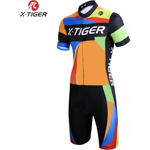 X-Tiger Triathlon Cycling Jersey Quick-dry Cycling Skinsuit MTB Bike Jersey Ropa De Ciclismo Maillot Compression Sponge Padding