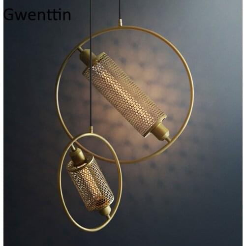 Round Ring Pendant Lights Vintage Loft Industrial Planet Decor Modern Indoor Lighting Fixtures Kitchen Hanging Lamp Living Room