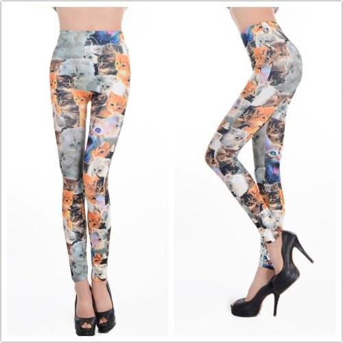 Godier Leggings Hot Sale Womens All Kinds Of Cats Leggings Digital Print Pants Trousers Stretch Pants DropShip Wholesales