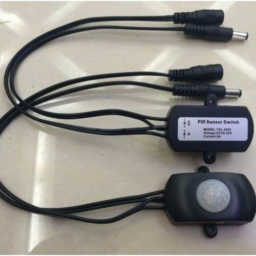 DC 5-24V Aotomatic MINI Infrared PIR Motion Sensor Switch Detector with DC connector For LED Strip String light TDL-2023