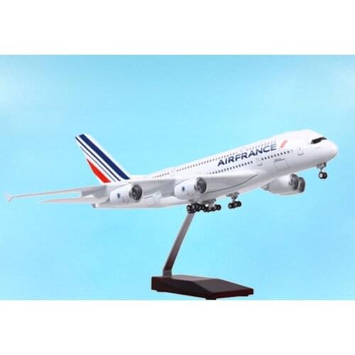 1/160 50CM Standable Airplane Aviation Airbus 380 A380 France Airline Model Light Diecast Plane Collect Display Airliner Show