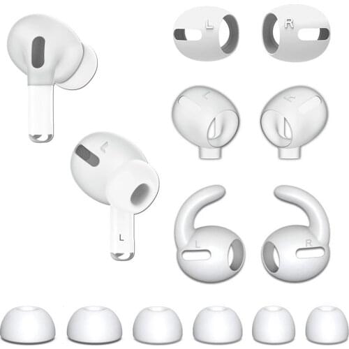 12 IN 1 Eartips Ear Cover Skin Ear Hook Cushion Compatible With Airpods Pro Ear Tip Ear Hook Cover Skin Cushion