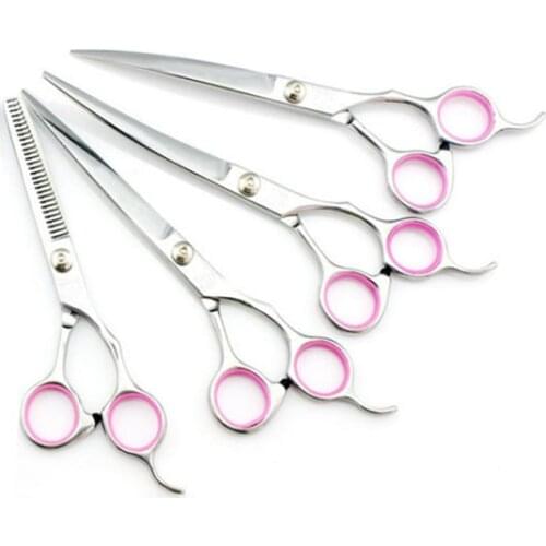 Stainless Steel Pet Dogs Gromming Scissors Up Down Curved Shears Sharp Edge Animals Cat Hair Cutting Barber Cutting Tools Kit