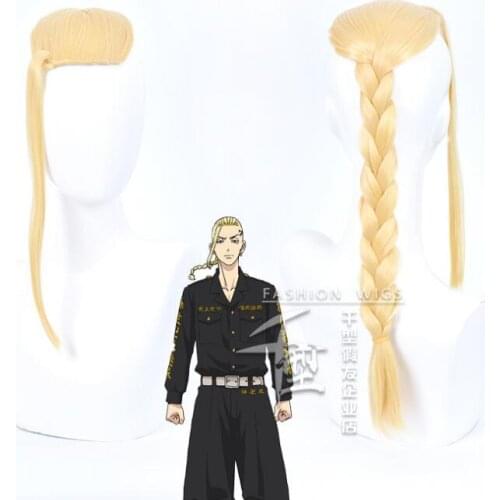 Anime Tokyo Revengers Ryuguuji Ken Ryuguji Golden Braid Wig Cosplay Costume Heat Resistant Synthetic Hair Men Wigs