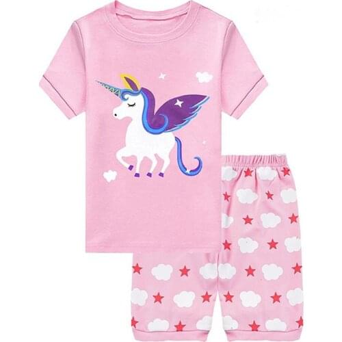 Children Pajamas Set Short Sleeve Baby Boy Pyjamas Girl Cartoon Home Clothes Kid Sleepwear Clothes Nightwear Homewear PijamasSet