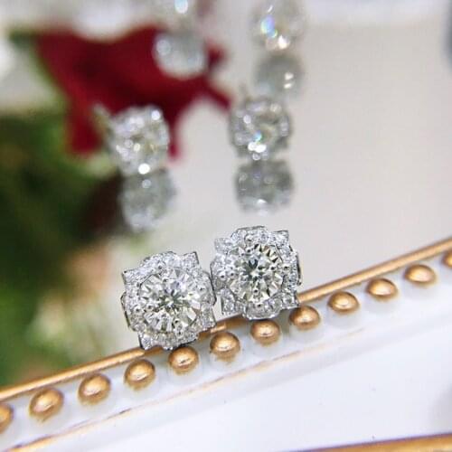 Huitan Fashion Versatile Stud Earrings Women Silver Color Inlaid White Cubic Zirconia Delicate Earrings Gift for Party Jewelry