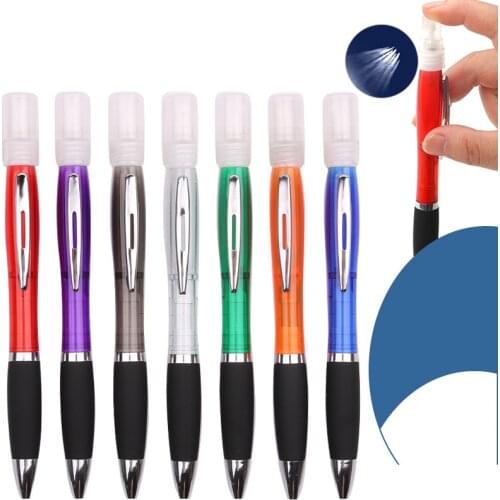 Spray Ballpoint Pen Disinfectant Pen Plastic Mini Portable Travel Perfume Bottle Ink Color Blue