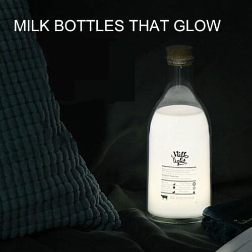 Milk with sleeping light DIY message desk lamp warm with sleeping night light will glow milk bottle light home decoration