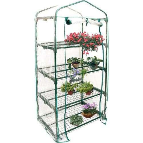 PVC Warm Garden Tier Mini Household Plant Greenhouse Cover Waterproof Anti-UV Protect Garden Plants Flowers (without Iron Stand)