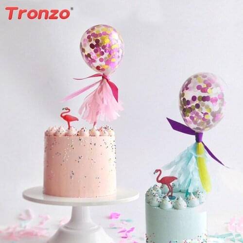 Tronzo 10pcs Confetti Balloon Latex Wedding Cake Decorations Transparent Gold Sequins Balloons Birthday Party Favors Decor 2020