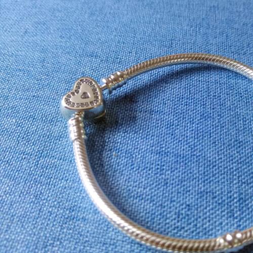 Heart-shaped buckle S925 silver bracelet sterling silver snake bone chain base bracelet