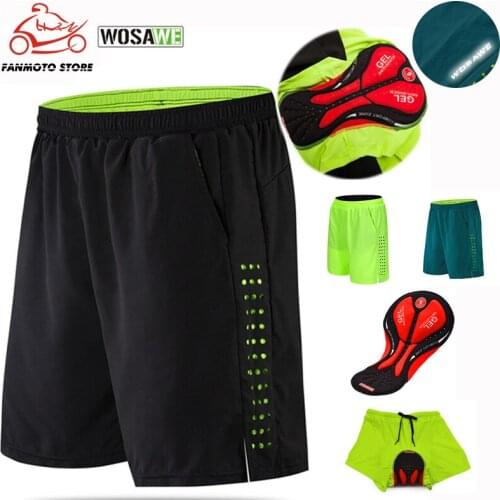 WOSAWE Cycling Shorts Men Gel Padded MTB Shorts Breathable Loose Fit Downhill Bicycle Underwear Mountain Bike motorcycle Shorts