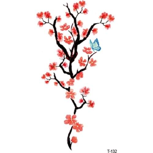 Temporary Tattoos Sticker for Women Body Art Tattoo Sticker 3D Butterfly Rose Flower Feather Tattoo Waterproof Halloween Gift