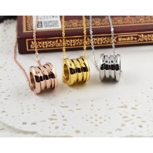 Top Quality Classic Rose Gold color Simple Fashion Spring stainless steel Clavicle Necklace ,three colors available