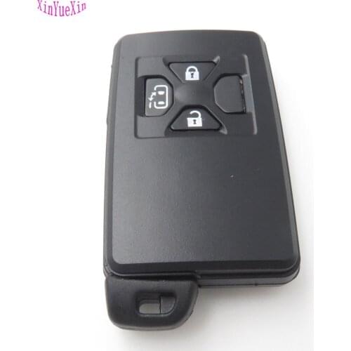 XinYueXin 3 Buttons Remote Key Shell Fit For TOYOTA Previa Smart Key Card Replacment Key Cover With Uncut Blade