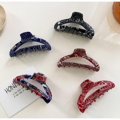Vintage Claw Clip Hair Clips for Women Colorful Color Texture Acetic Hair Clip Girls Hair Accessories Hair Claw Hair Barrettes