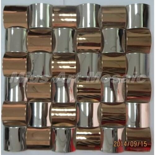 Arch Champagne Gold stainless steel mosaic silver steel metal tile kitchen tile A2C039