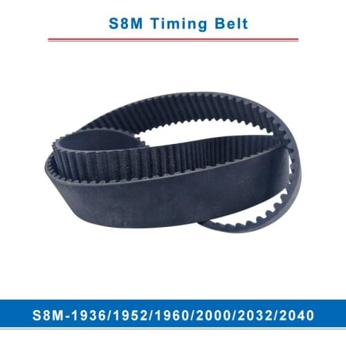 Timing belt S8M-1936/1952/1960/2000 /2032/2040 teeth pitch 8 mm circular teeth belt width 20/25/30/40 mm for 8M timing pulley