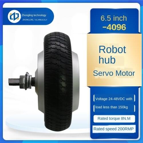 6.5-Inch Servo Hub Motor Single-Axis ZLLG65ASM250-4096 Driver 24v-48v Straight Flow 8n Robot AGV Encoder