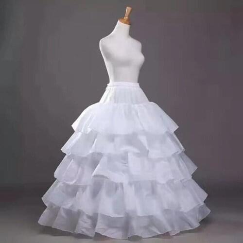 4 Hoops 5 Layers Wedding Petticoat Ball Gown Crinoline Slip Underskirt For Wedding Dress High Quality