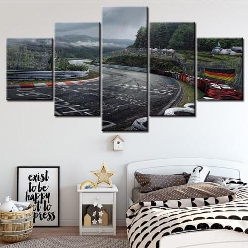 Diamond Pictures Wall Art Painting 5 Panel Racing car Rally Road Home Decoration Diamond painting Poster For Living Room A651