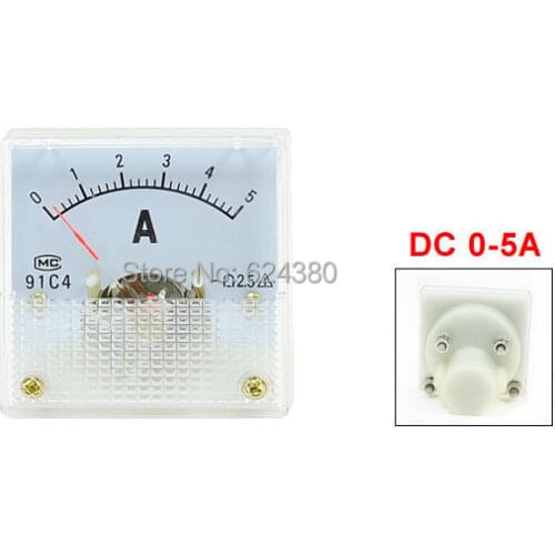 DC 0-5A 1A 2A 3A 5A 10A 15A Analog Ammeter Panel AMP Current Meter Gauge 91C4 Amperemeter
