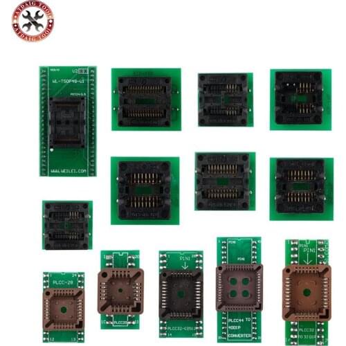 Free shipping 13pcs Adapter For Superpro Xeltek 610P USB ECU Programmer Burn Block on hot sale
