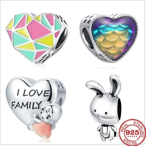 New Original Silver Charm Bead fit Pandora charms silver 925 beads Bracelet for women DIY Jewelry Gift