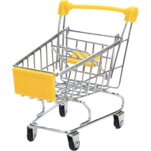 C5AC Mini Supermarket Hand Trolley Shopping Utility Cart Storage Basket Pretend Kids