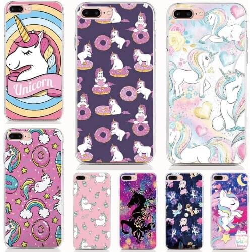 For Samsung Galaxy A10E A20E A10 A30 A40 A50 A60 A70 A80 A90 case Soft Tpu Print Unicorn Rainbow Cover Protective Phone Cases